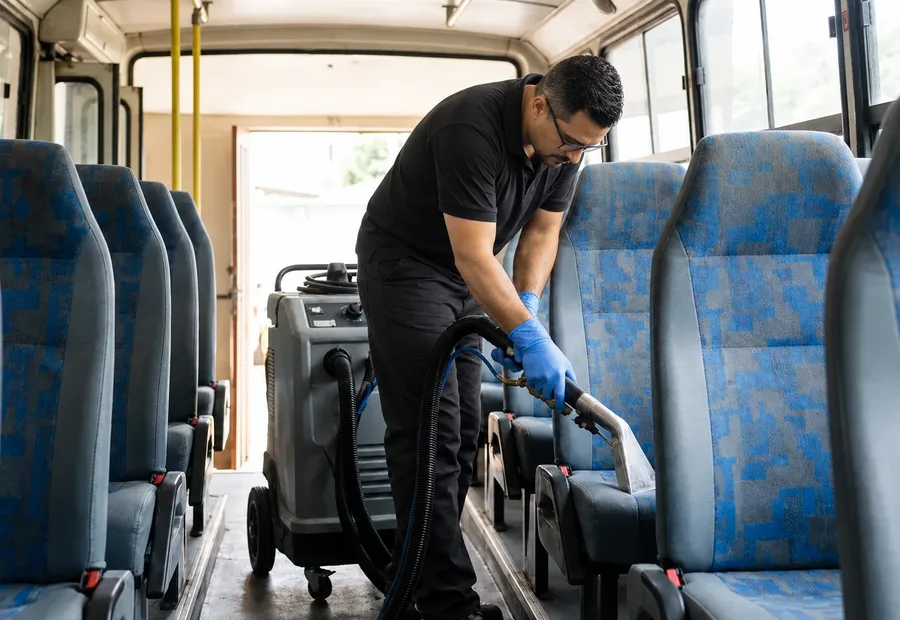 Higienização de ônibus em Nova Lima, bancos e frota: Higienização de ônibus em Nova Lima: fretamento, turismo e transporte de funcionários